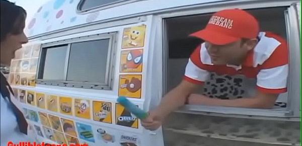  Gullibleteens.com icecream truck blond short haired teen fucked eats cumcandy